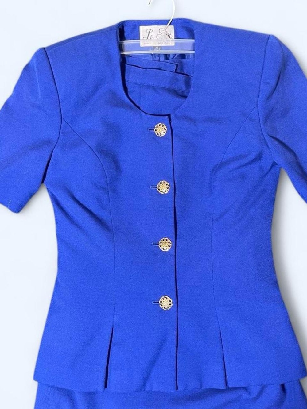 Vintage Le Suit Royal Blue 2PC Skirt Suit Princess Diana Inspired
